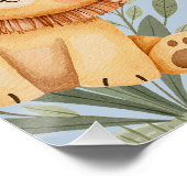 パステルトロピカルベビーシャワージャングルサファリ動物 ポスター (コーナー)