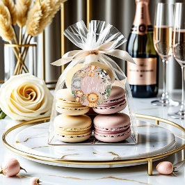 パステルトロピカルベビーシャワージャングルサファリ動物 ラウンドシール