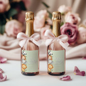 パステルトロピカルベビーシャワージャングルサファリ動物 ワインラベル