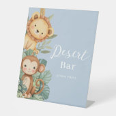 パステルトロピカルベビーシャワージャングルサファリ動物 台座サイン (正面)