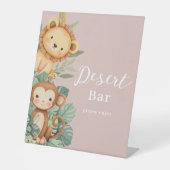 パステルトロピカルベビーシャワージャングルサファリ動物 台座サイン (正面)