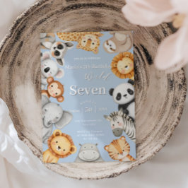 パステルトロピカルワイルドジャングルサファリ動物 招待状