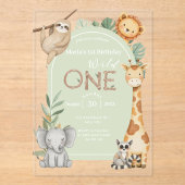 パステルトロピカルワイルドワンジャングルサファリアニマルズ アクリル招待状 (正面)