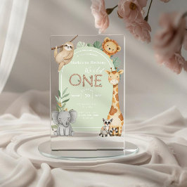 パステルトロピカルワイルドワンジャングルサファリアニマルズ アクリル招待状