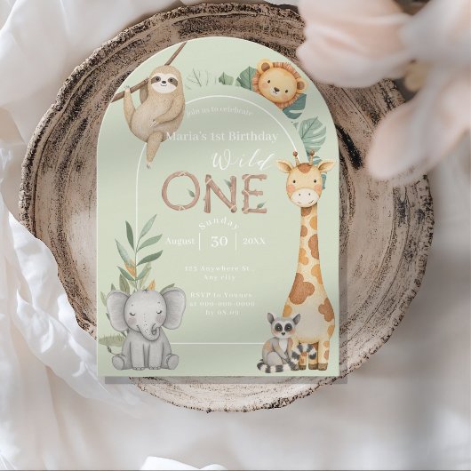 パステルトロピカルワイルドワンジャングルサファリアニマルズ 招待状