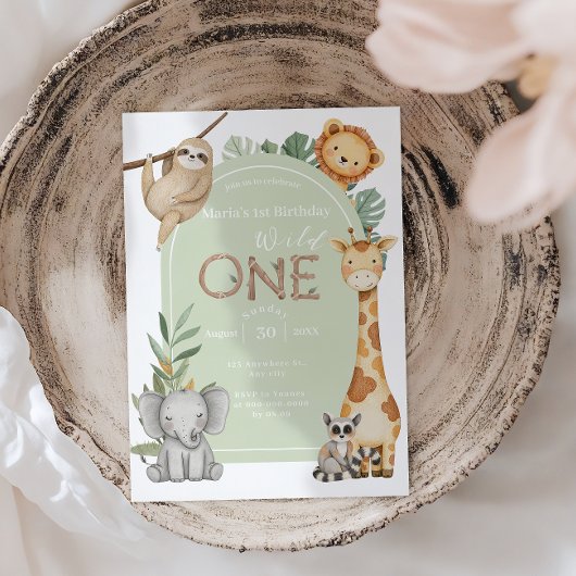 パステルトロピカルワイルドワンジャングルサファリアニマルズ 招待状