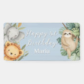 パステルトロピカルワイルドワンジャングルサファリフォトサイン 横断幕 (横)