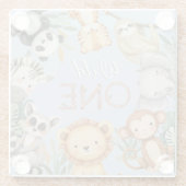 パステルトロピカルワイルドワンジャングルサファリ動物 ガラスコースター (裏面)