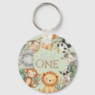 パステルトロピカルワイルドワンジャングルサファリ動物 キーホルダー