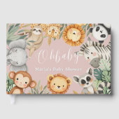 パステルトロピカルワイルドワンジャングルサファリ動物 ゲストブック (正面)