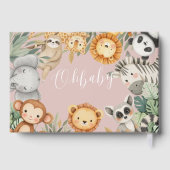 パステルトロピカルワイルドワンジャングルサファリ動物 ゲストブック (裏面)