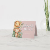 パステルトロピカルワイルドワンジャングルサファリ動物 サンキューカード (正面)