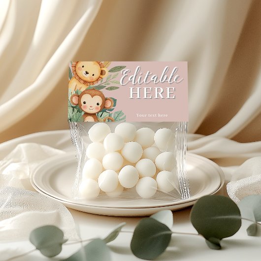 パステルトロピカルワイルドワンジャングルサファリ動物 サンキューカード