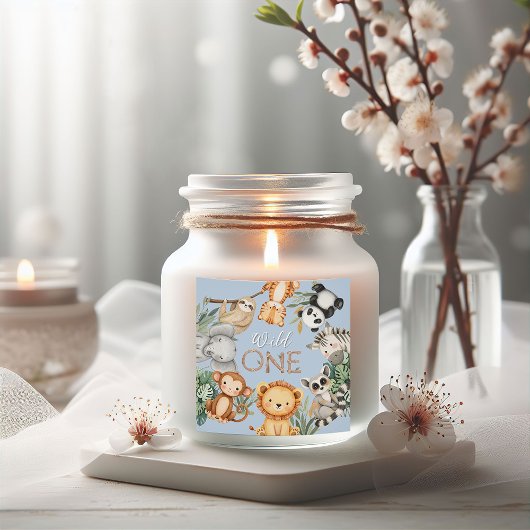 パステルトロピカルワイルドワンジャングルサファリ動物 スクエアシール