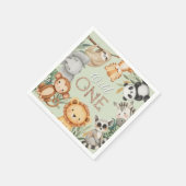 パステルトロピカルワイルドワンジャングルサファリ動物 スタンダードカクテルナプキン (角)