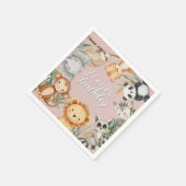 パステルトロピカルワイルドワンジャングルサファリ動物 スタンダードカクテルナプキン (角)