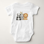 パステルトロピカルワイルドワンジャングルサファリ動物 ベビーボディスーツ (裏面)