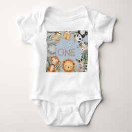 パステルトロピカルワイルドワンジャングルサファリ動物 ベビーボディスーツ