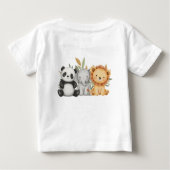 パステルトロピカルワイルドワンジャングルサファリ動物 ベビーTシャツ (裏面)