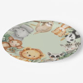 パステルトロピカルワイルドワンジャングルサファリ動物 ペーパープレート (アングル)
