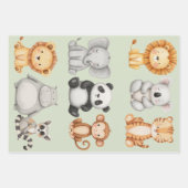 パステルトロピカルワイルドワンジャングルサファリ動物 ラッピングペーパーシート (正面2)