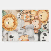 パステルトロピカルワイルドワンジャングルサファリ動物 ラッピングペーパーシート (正面3)