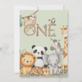 パステルトロピカルワイルドワンジャングルサファリ動物 招待状 (裏面)