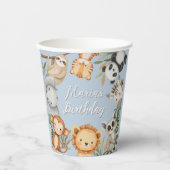 パステルトロピカルワイルドワンジャングルサファリ動物 紙コップ (正面)