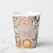 パステルトロピカルワイルドワンジャングルサファリ動物 紙コップ (正面)