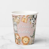 パステルトロピカルワイルドワンジャングルサファリ動物 紙コップ (裏面)