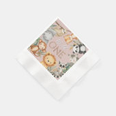 パステルトロピカルワイルドワンジャングルサファリ動物 縁ありカクテルナプキン (角)