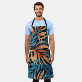 パステルトロピカル抽象芸術ボタニカル エプロン (着用した状態)