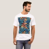 パステルトロピカル抽象芸術ボタニカル Tシャツ (正面フル)