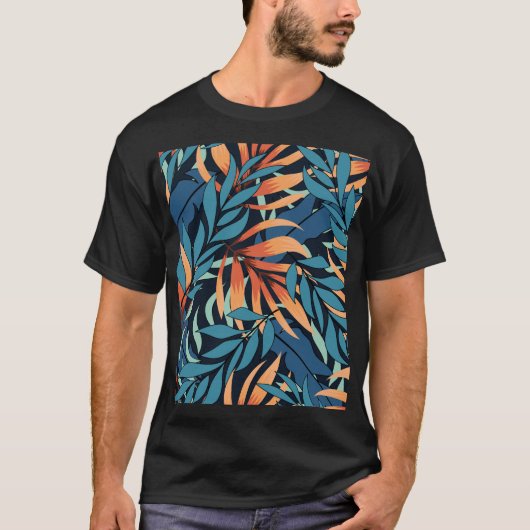パステルトロピカル抽象芸術ボタニカル Tシャツ (正面)