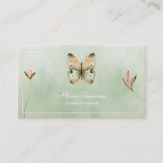 パステルトンネッドトランクルバタフライアポイントメントカード 名刺 (正面)
