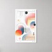 パステルトーンでの幾何学的な抽象化 キャンバスプリント (正面)