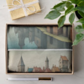 パステルトーンのシュレアル川の街の風景 薄葉紙 (ギフト)