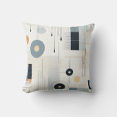 パステルトーンのレトロジオメトリックパターン クッション (正面)