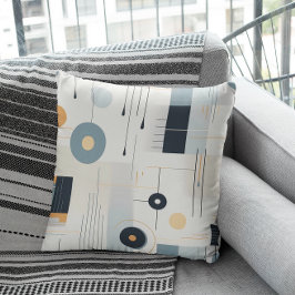 パステルトーンのレトロジオメトリックパターン クッション