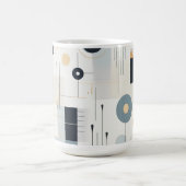 パステルトーンのレトロジオメトリックパターン コーヒーマグカップ (中央)