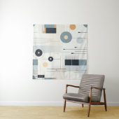 パステルトーンのレトロジオメトリックパターン タペストリー (インサイチュ(横))