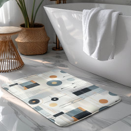 パステルトーンのレトロジオメトリックパターン バスマット