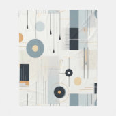 パステルトーンのレトロジオメトリックパターン フリースブランケット (正面)