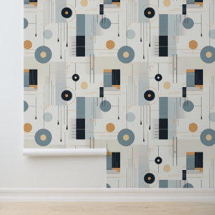 パステルトーンのレトロジオメトリックパターン 壁紙