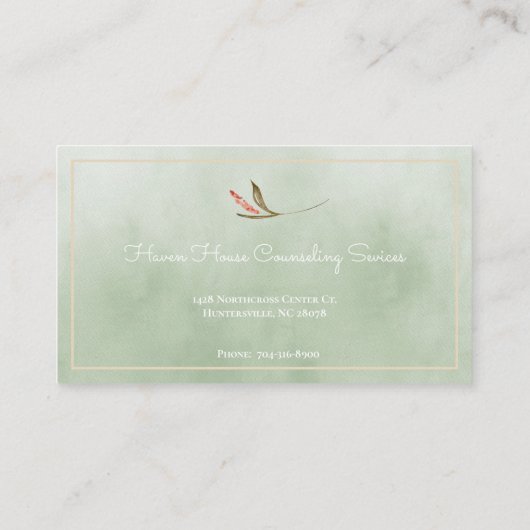 パステルトーンダルトランクバタフライビジネスカード 名刺 (裏面)