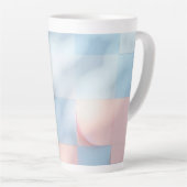 パステルトーンピンクとライトブルーのカップ カフェラテマグ (右アングル)
