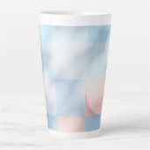 パステルトーンピンクとライトブルーのカップ カフェラテマグ (正面)