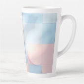 パステルトーンピンクとライトブルーのカップ カフェラテマグ (右)