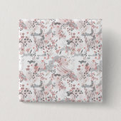 パステルトーンフローラシームレスパターン 缶バッジ (正面)