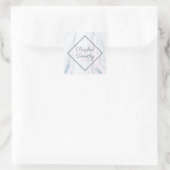 パステルトーンマーブルストーン – 日付を保存 スクエアシール (バッグ)